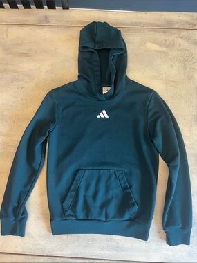 adidas Hunter Green Hooded Sweatshirt with White Logo